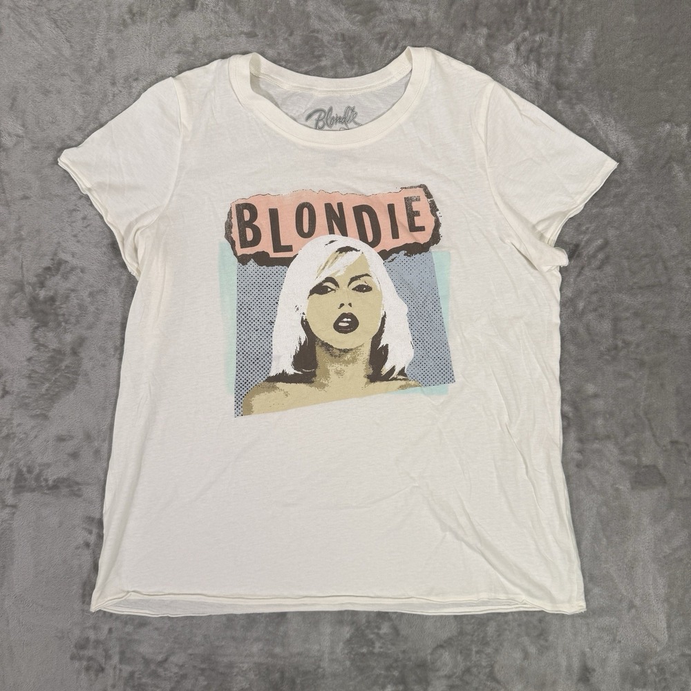 Blondie Graphic Band T Shirt Sz 2x or Torrid Sz 2 Ivory Retro Rock Concert Tee - Picture 1 of 6